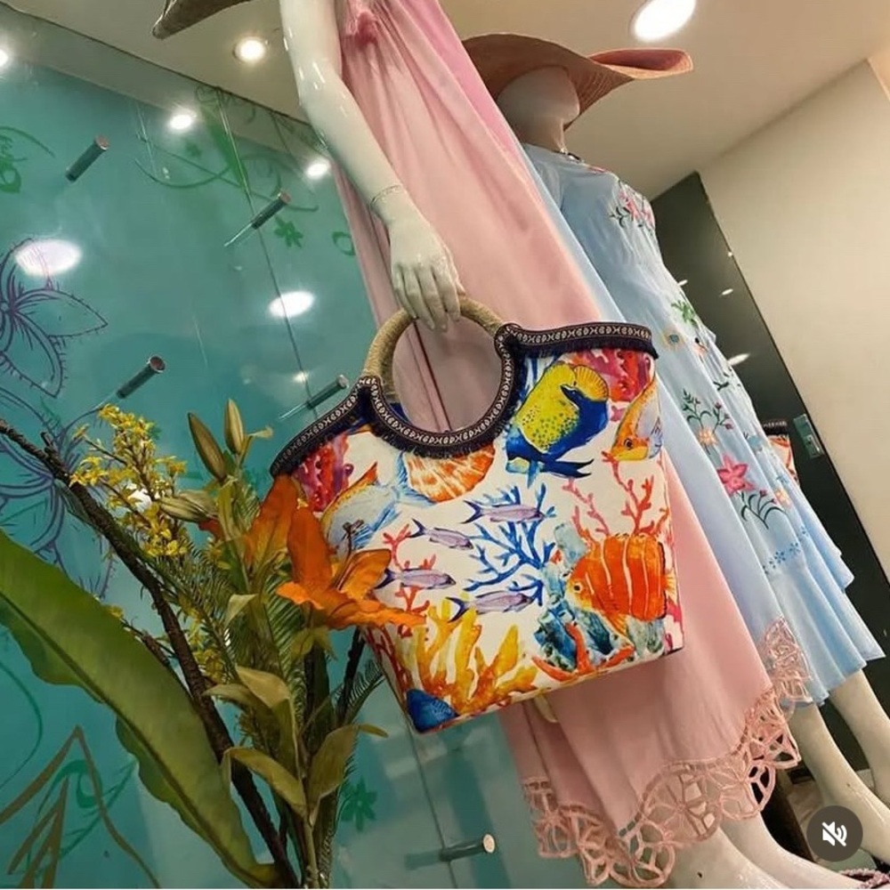 Colorful Coral Print Women's Bag